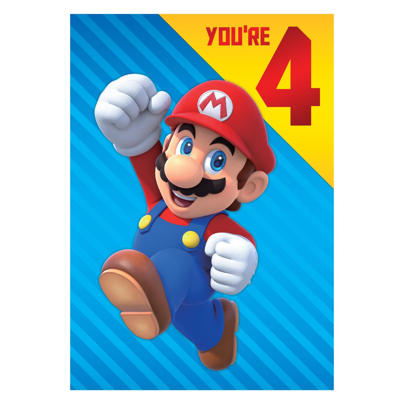 Danilo Promotions LTD Super Mario Age 4 Birthday Card | 195 x 135 mm | Mixed Color 1