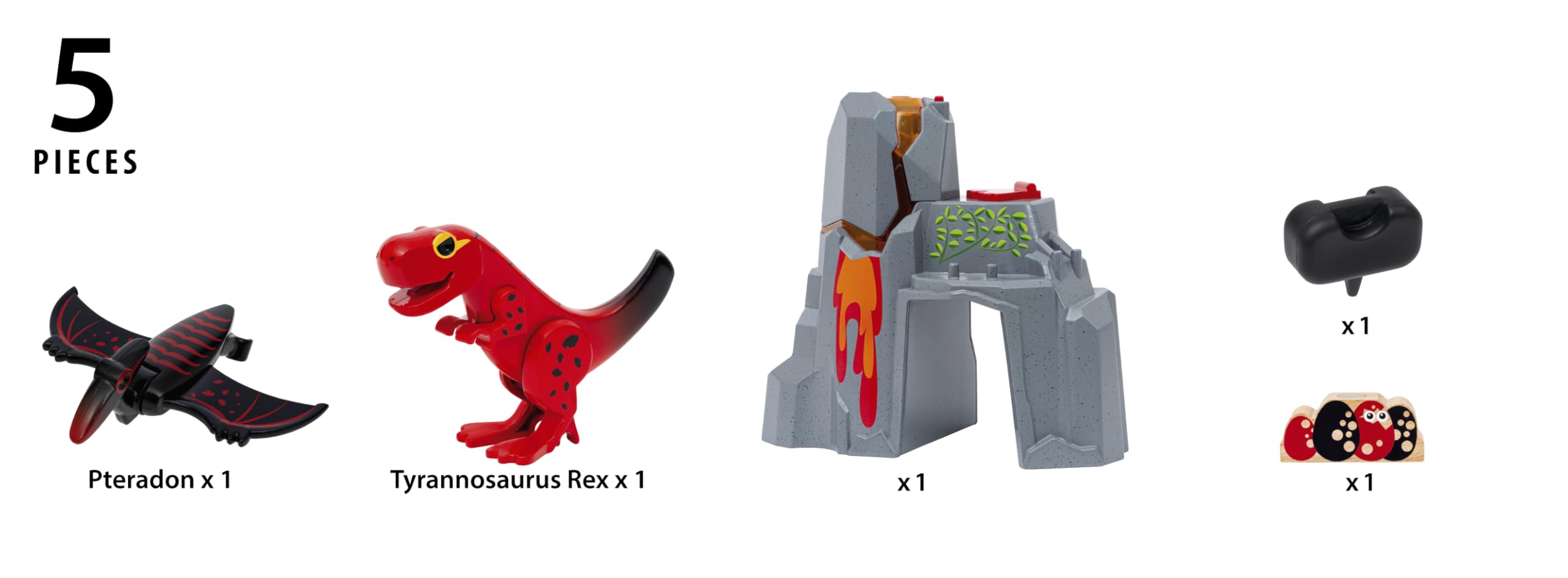 BRIO World Dinosaur Erupting Volcano Playset | Ages 3+ | Includes 2 Dinosaurs 5