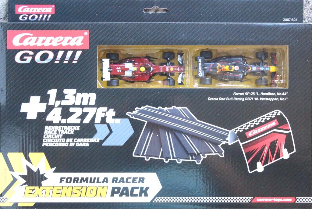 Carrera GO!!! F1 Racer Track Extension Pack - 1.3 Metres Straight Sections & Tunnel | 1:43 Scale