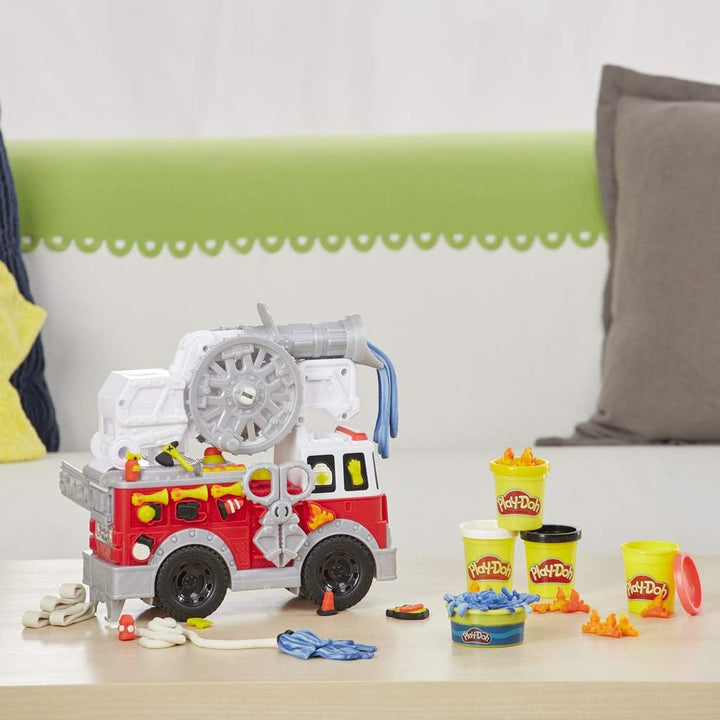 Play-Doh Wheels Fire Truck Toy - Creative Fire Rescue Playset for Kids 3+