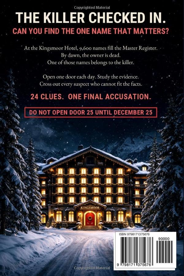 Murder Mystery Advent Calendar: The Killer Checked In | 24 Daily Doors, Paperback, 122 Pages