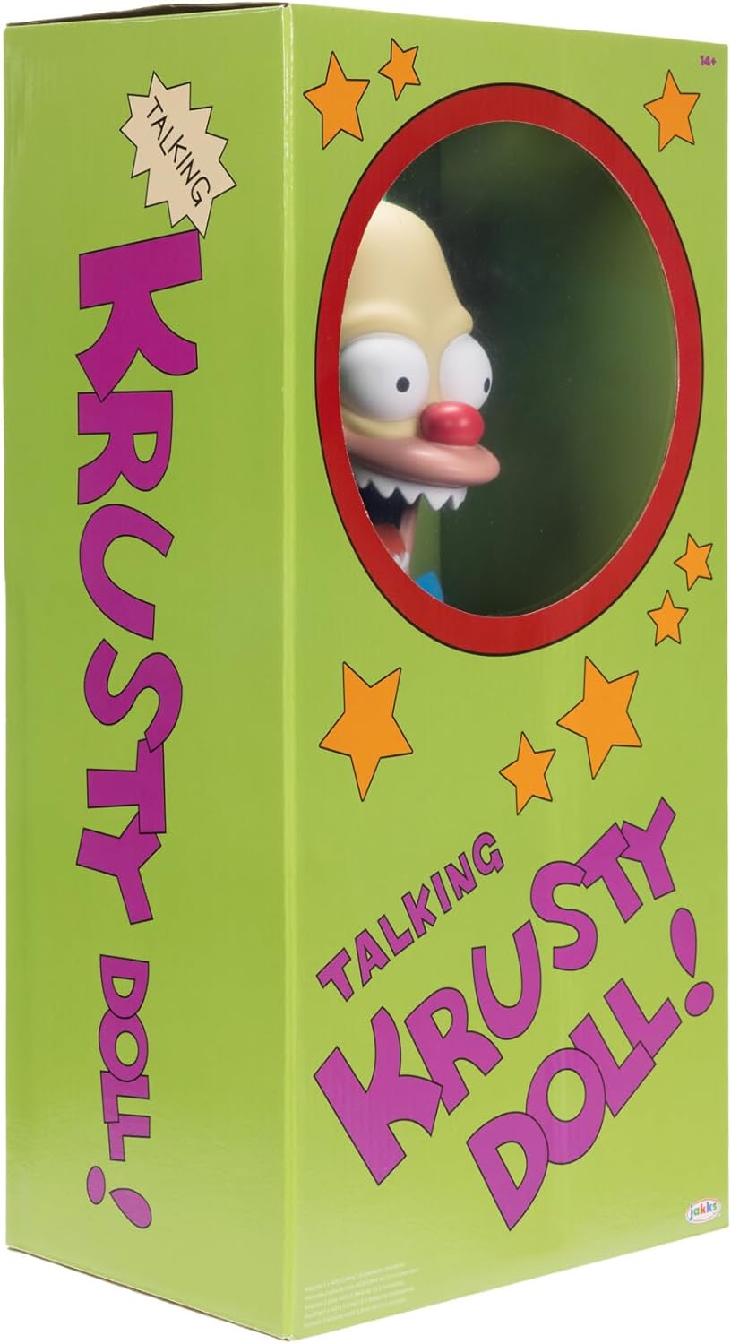 THE SIMPSONS Talking Krusty Doll Plush by Jakks Pacific - Pull-String Phrases & 16" Tall Collectible