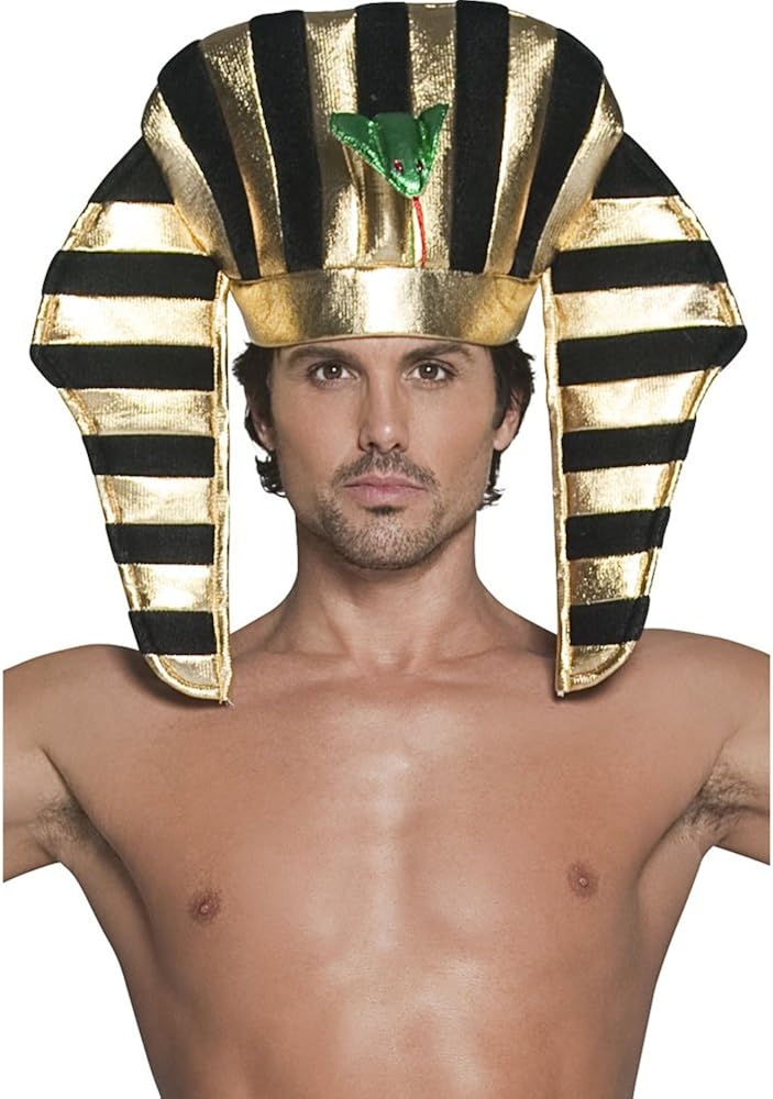 Smiffy's Men's Pharaoh Headpiece Black & Gold Soft One Size 1