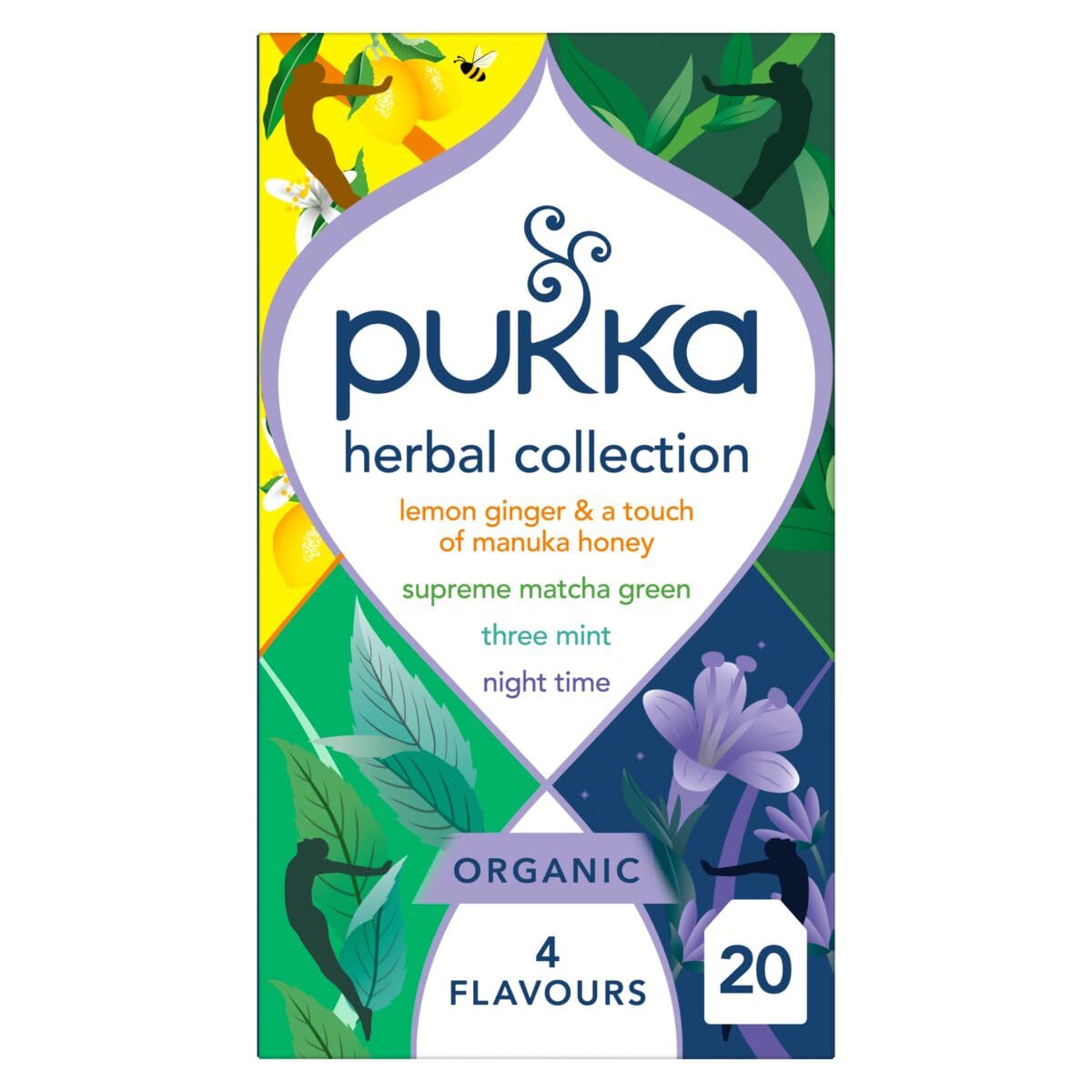 Pukka Herbs Organic Herbal Tea Variety Pack - Caffeine Free | 20 Tea Bags | Plant-Based 1