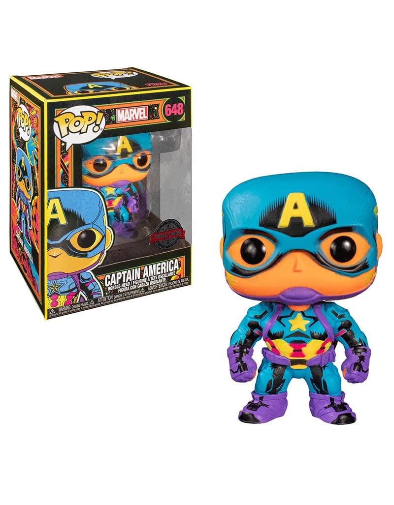 Funko Pop! Marvel Black Light - Captain America Vinyl Figure