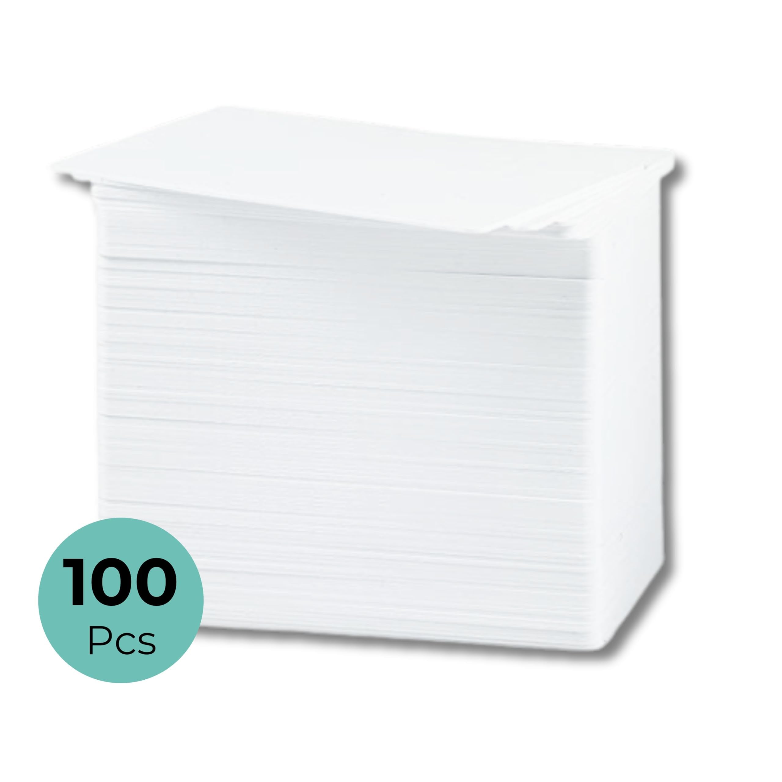 Double Dragon Blank White PVC ID Cards - 100 Pack, CR80 30 Mil, Compatible with Zebra/Fargo Printers