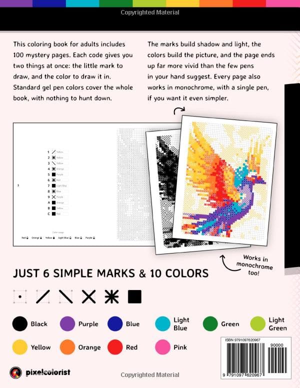 Hatch & Fill Coloring Book - 100 Mystery Pages for Adults, Paperback