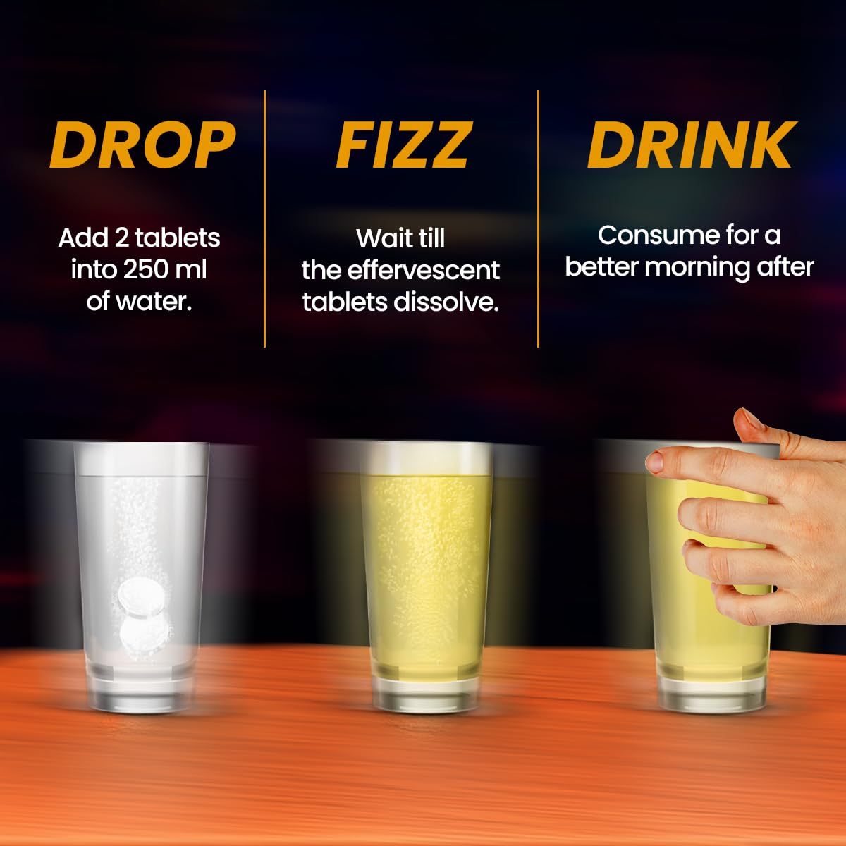 FAST&UP Nightout Recovery Drink - Electrolyte, Amino Acid & B-Vitamin Boost | 10 Count Tablets 5