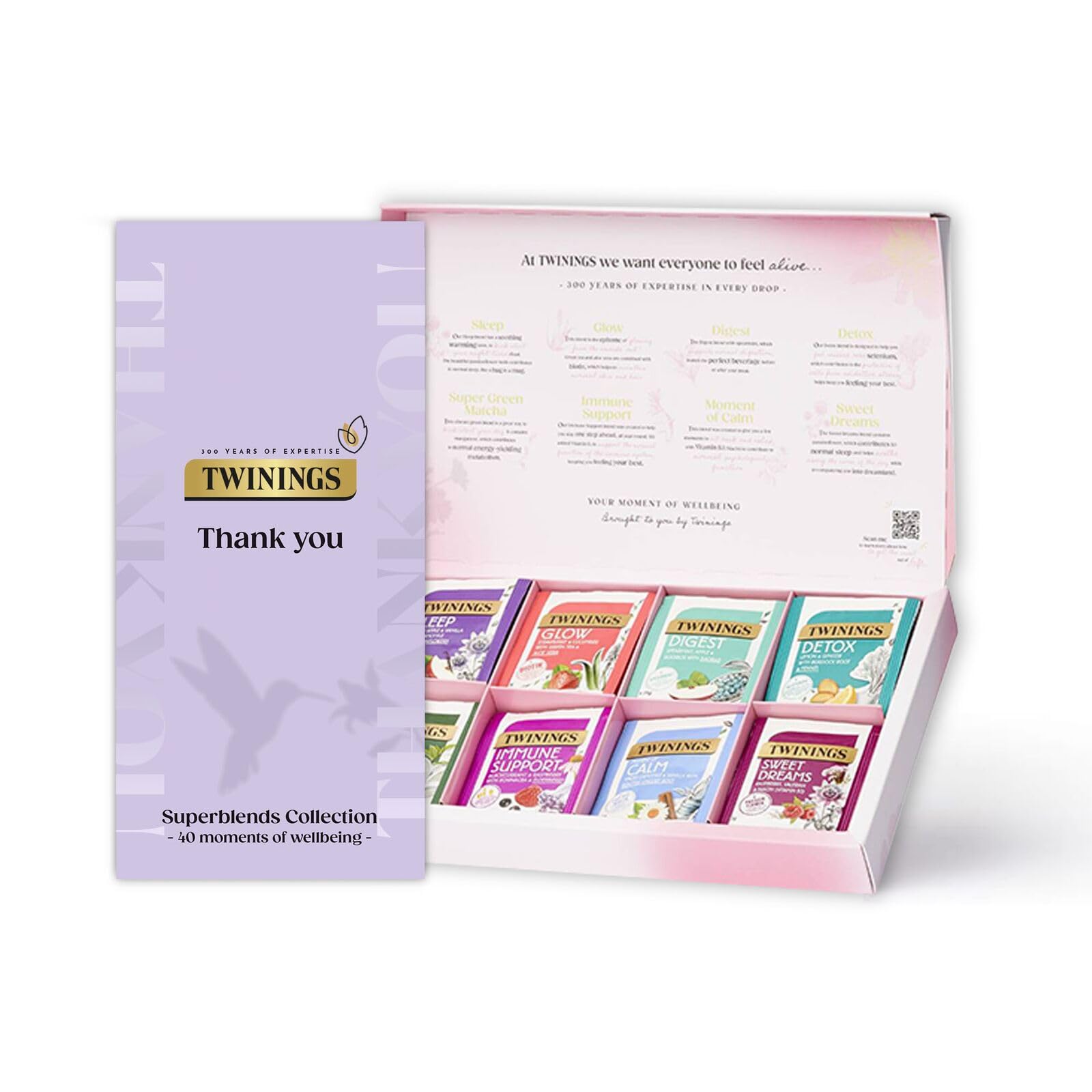Twinings Superblends Collection Gift Box - 40 Tea Bags in 8 Organic Herbal & Green Infusions 1