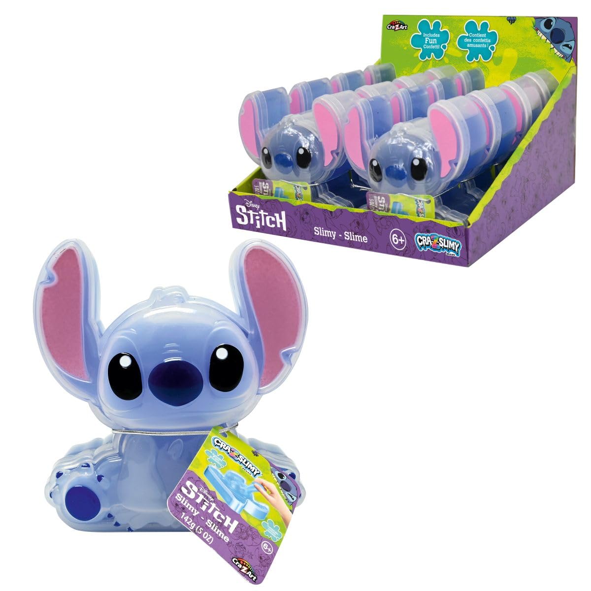 Lexibook Disney Stitch Stretchable Slime Toy with Confetti, Model SLIM01D 1