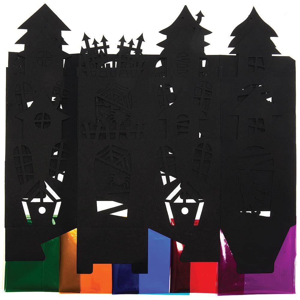 Baker Ross FX188 Haunted House Stained Glass Lantern Kits - Pack of 4 2