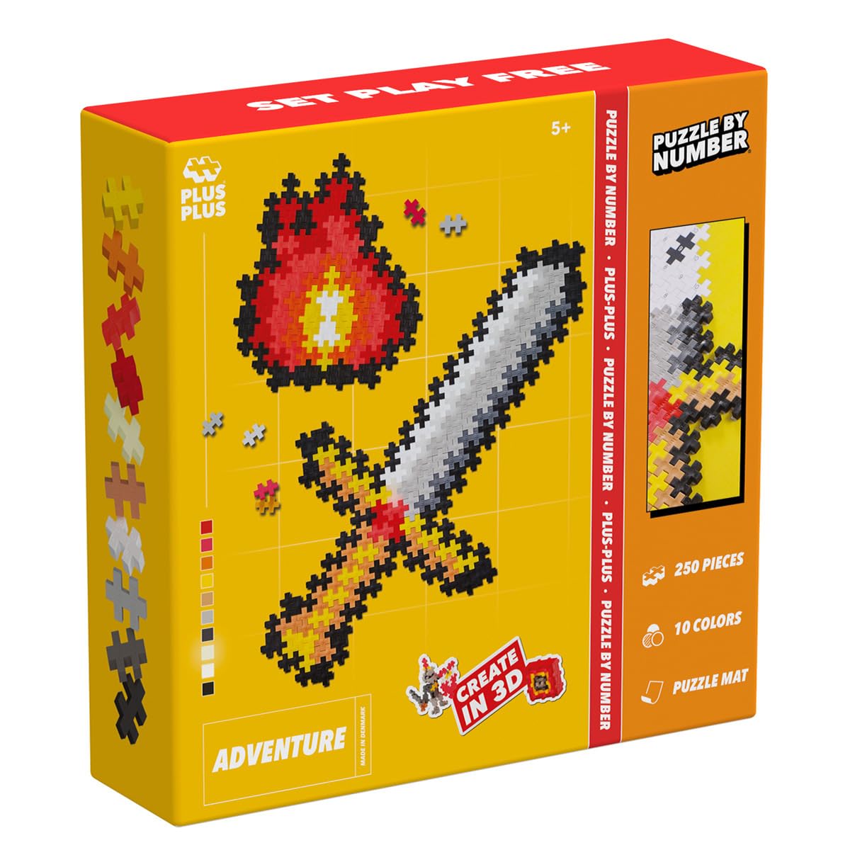 PLUS-PLUS Puzzle By Number Building Set - 250 Pieces, MINI, Adventure, Age 5+