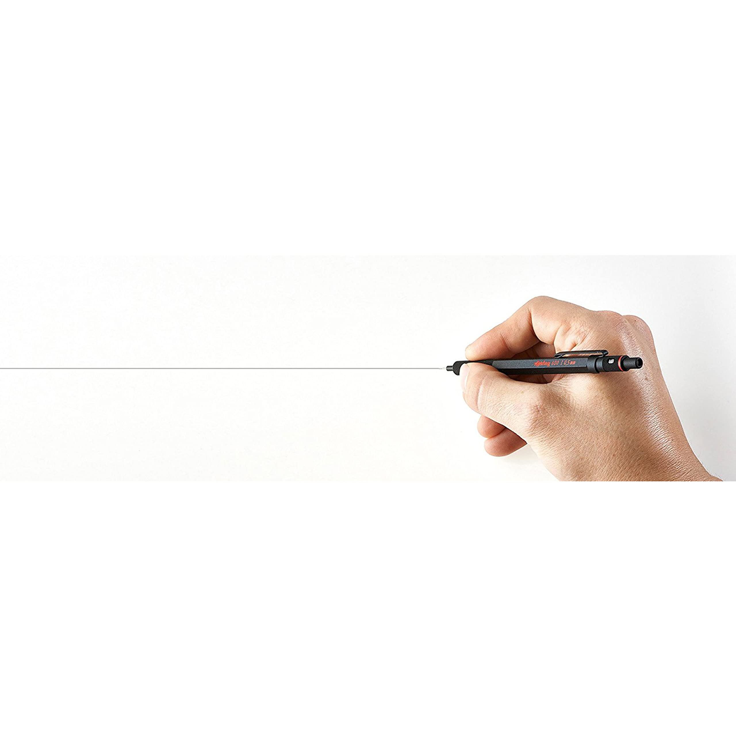 rOtring 600 Mechanical Pencil - 0.7 mm Lead Size | Full Metal Body | Black Finish 9