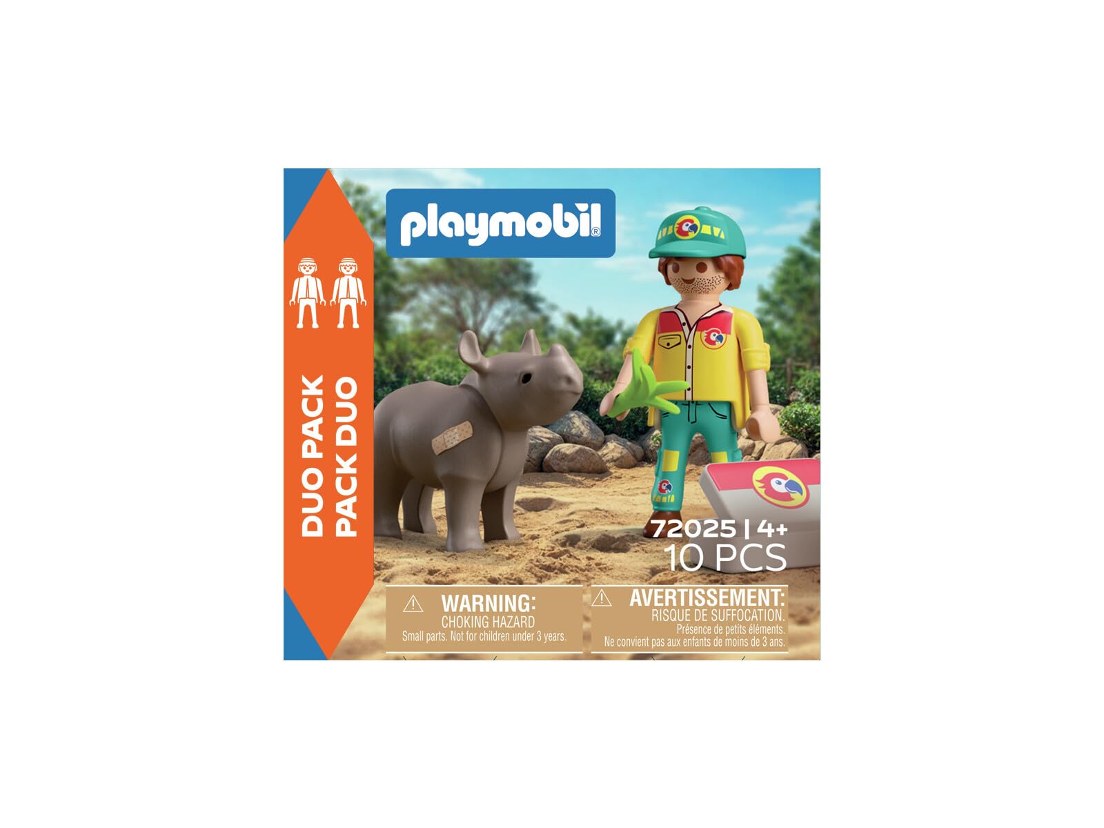 Playmobil DuoPack Ranger with Rhino - Wildlife Rescue Playset | Ages 4+ | Unisex Children 3