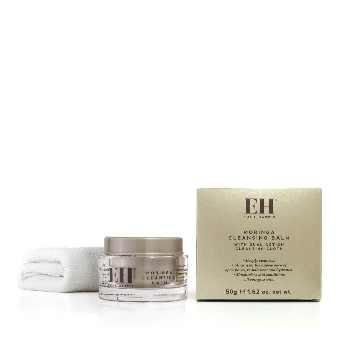 Emma Hardie Moringa Cleansing Balm with Cleansing Cloth Set - 50g, No-Rinse