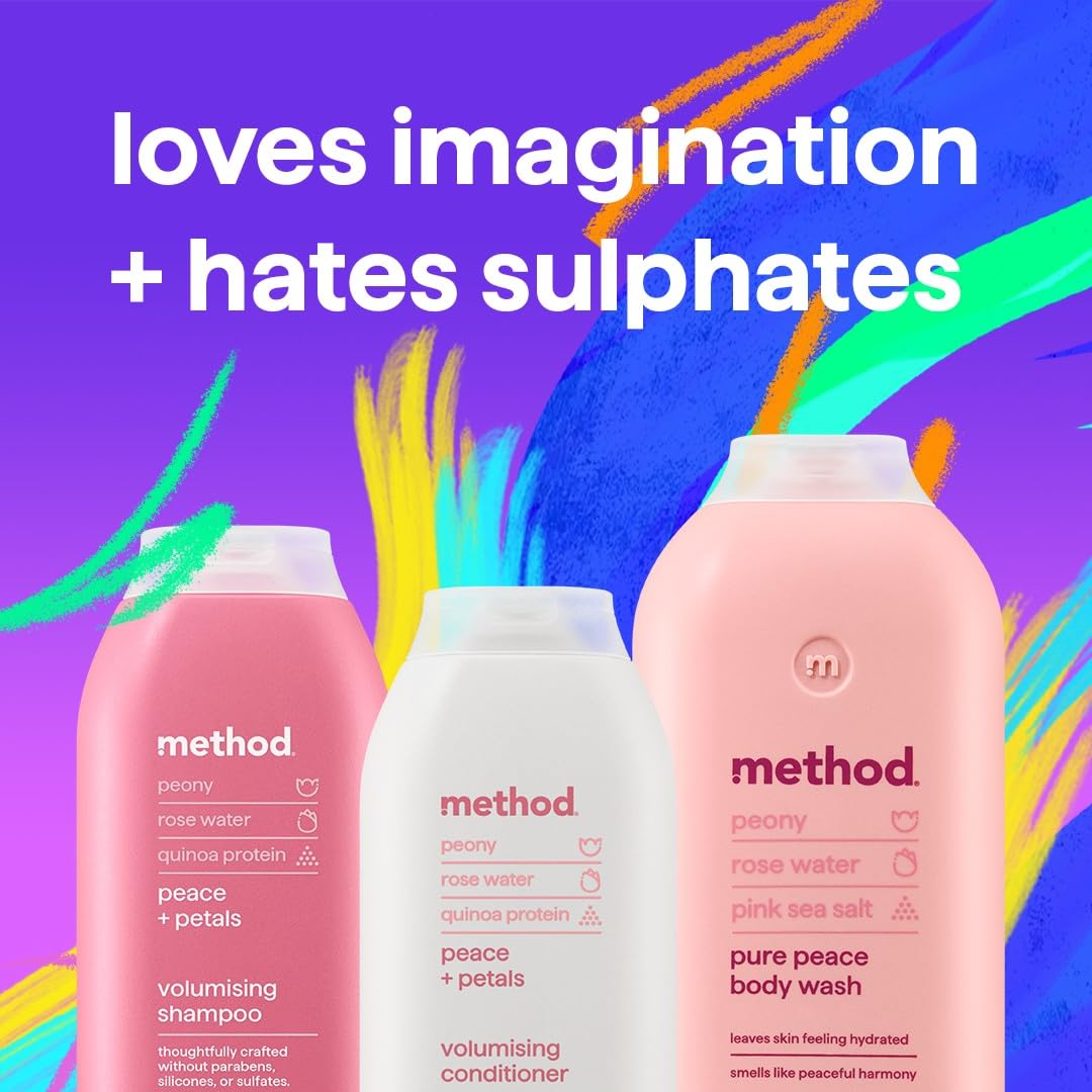 Method Volumising Shampoo - Peony, Rose Water & Quinoa Protein Scent, Sulphate-Free, 350ml 10