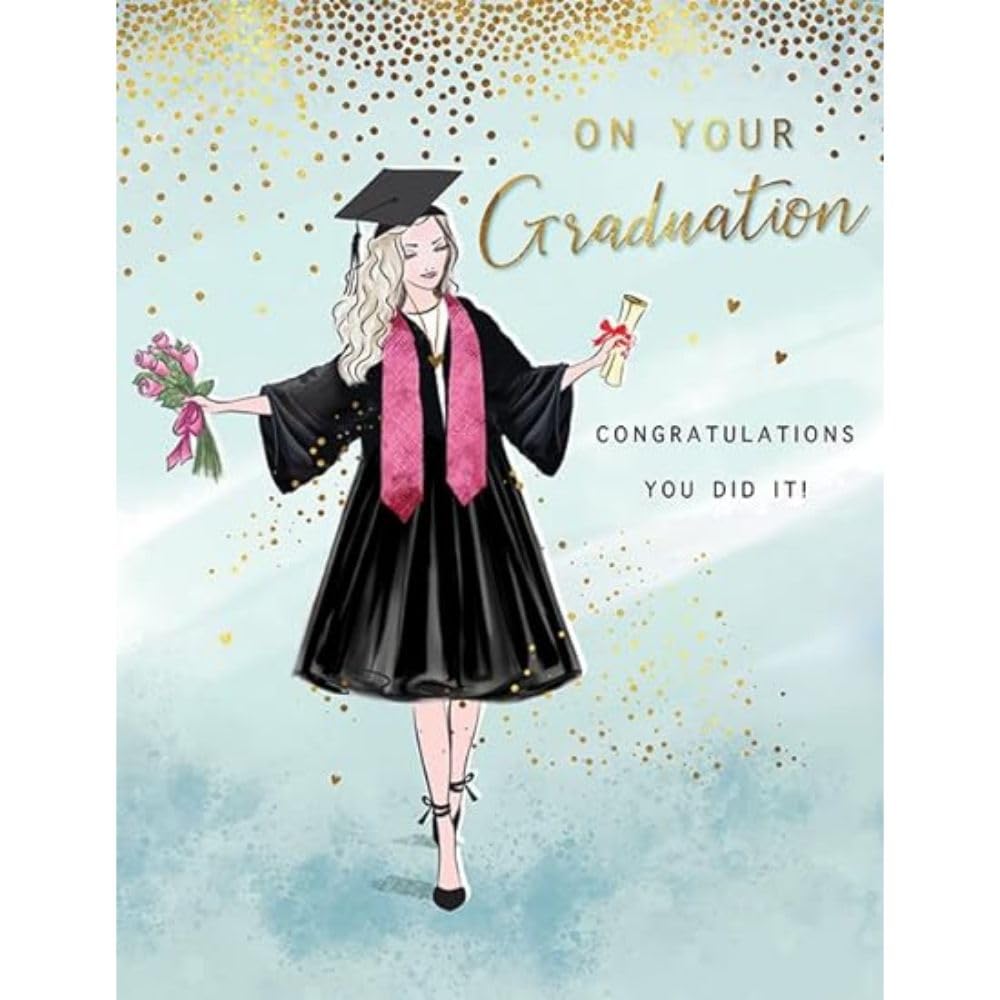 Piccadilly Greetings Graduation Card for Women | 8 x 6 Inch | Congratulations Theme