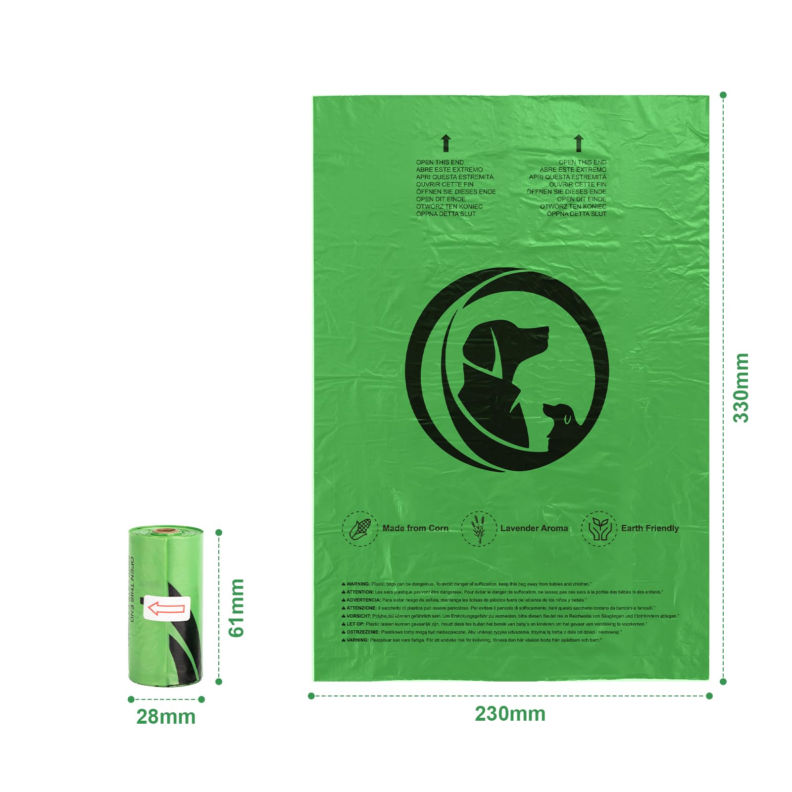 REVER GH51 Biodegradable Dog Poop Bags with Lavender Scent, 300 Extra Thick Bags 7