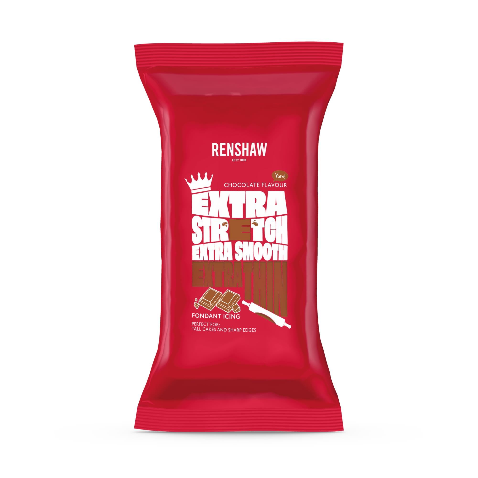 Renshaw - Brown Chocolate Flavoured Extra Stretch Ready to Roll Fondant Icing 1 kg 1