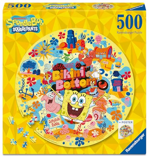 Ravensburger Spongebob Squarepants Circular 500 Piece Jigsaw Puzzle | 52cm Diameter | Ages 10+ 3