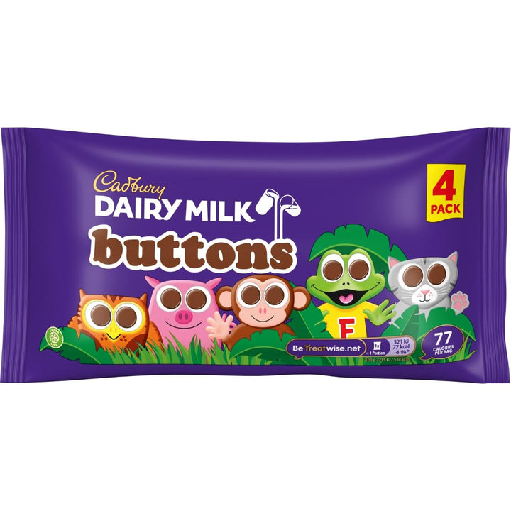 Cadbury Dairy Milk Chocolate Buttons, Treatsize Bags, 14 g (Pack of 4)
