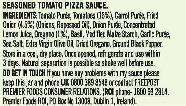 Loyd Grossman Rich Tomato, Basil and Oregano Pizza Topping Sauce - Authentic Italian Flavour | 350g Jar
