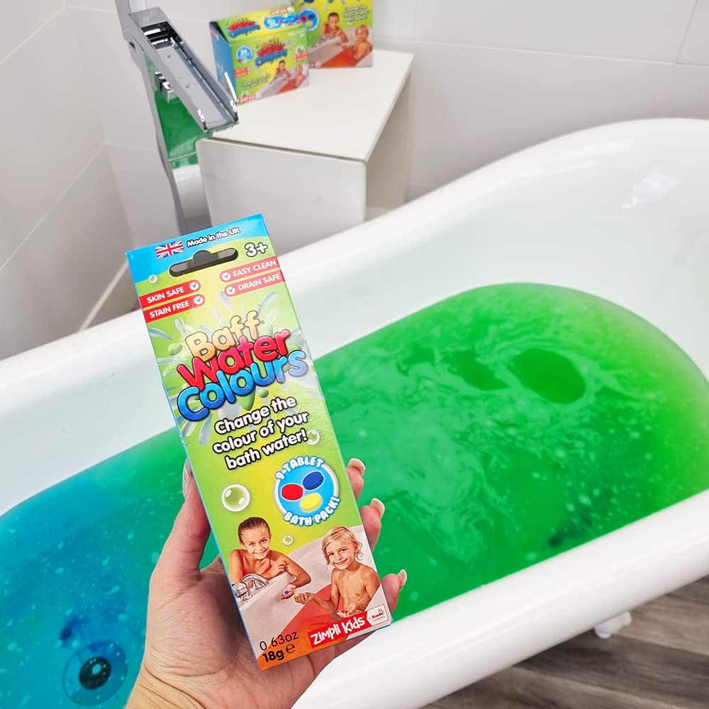 ZIMPLI Baff Water Colours - 9 Use Colour Changing Bath Drops | Vegan Friendly | UK Made 2