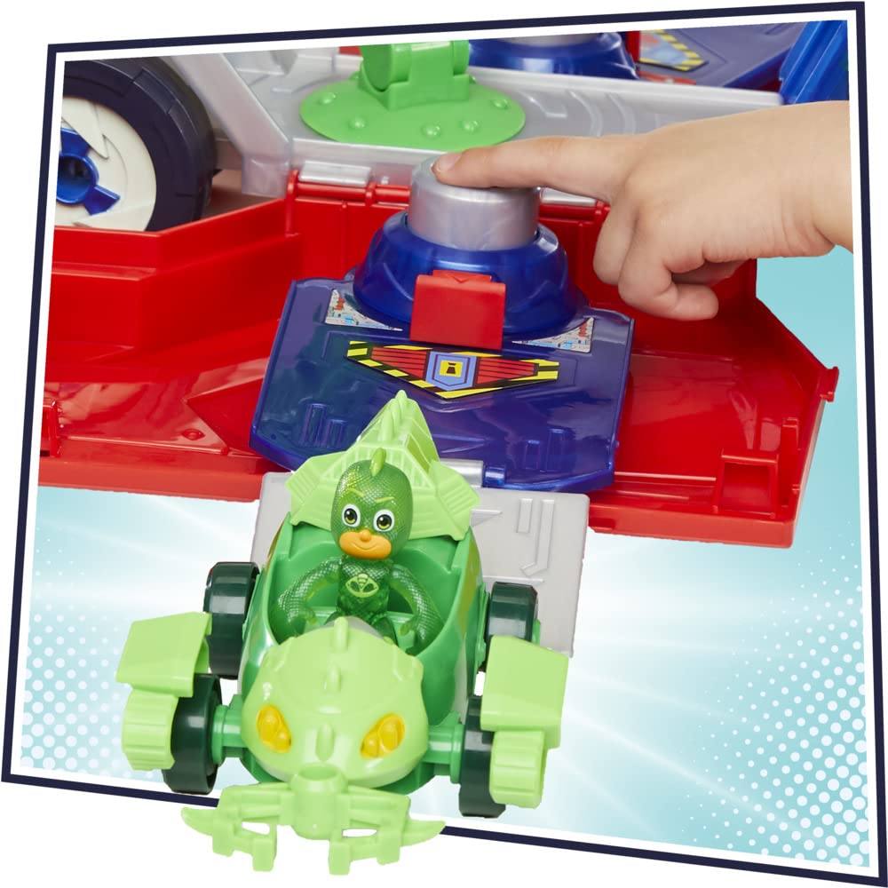 PJ Masks F21215S1 Deluxe Battle HQ Playset - 2-in-1 Vehicle Launcher with Hero ID, Ages 3+ 5