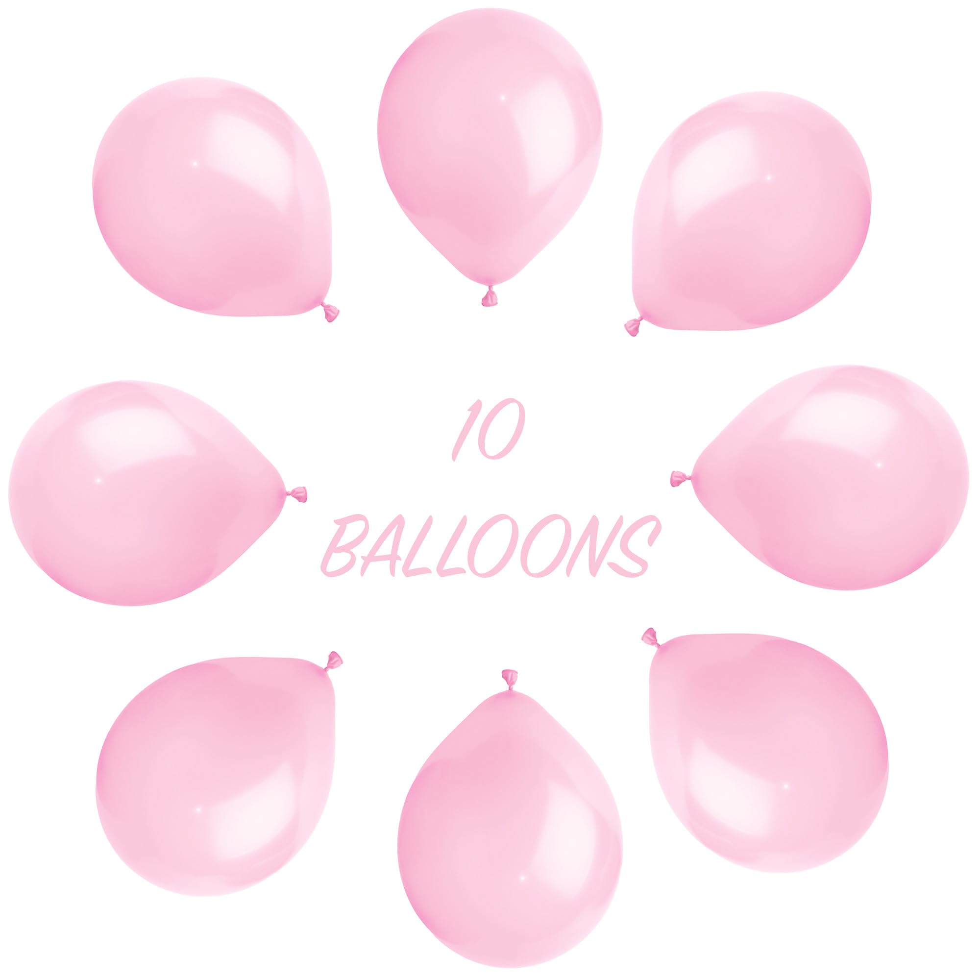 SHATCHI Metallic Light Pink Balloons - 10 Pack | 12 Inch Large | Thick Latex 2