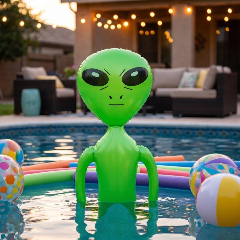 HENBRANDT Inflatable Alien - 64cm Height | Space & Halloween Prop | Unisex Adult 3
