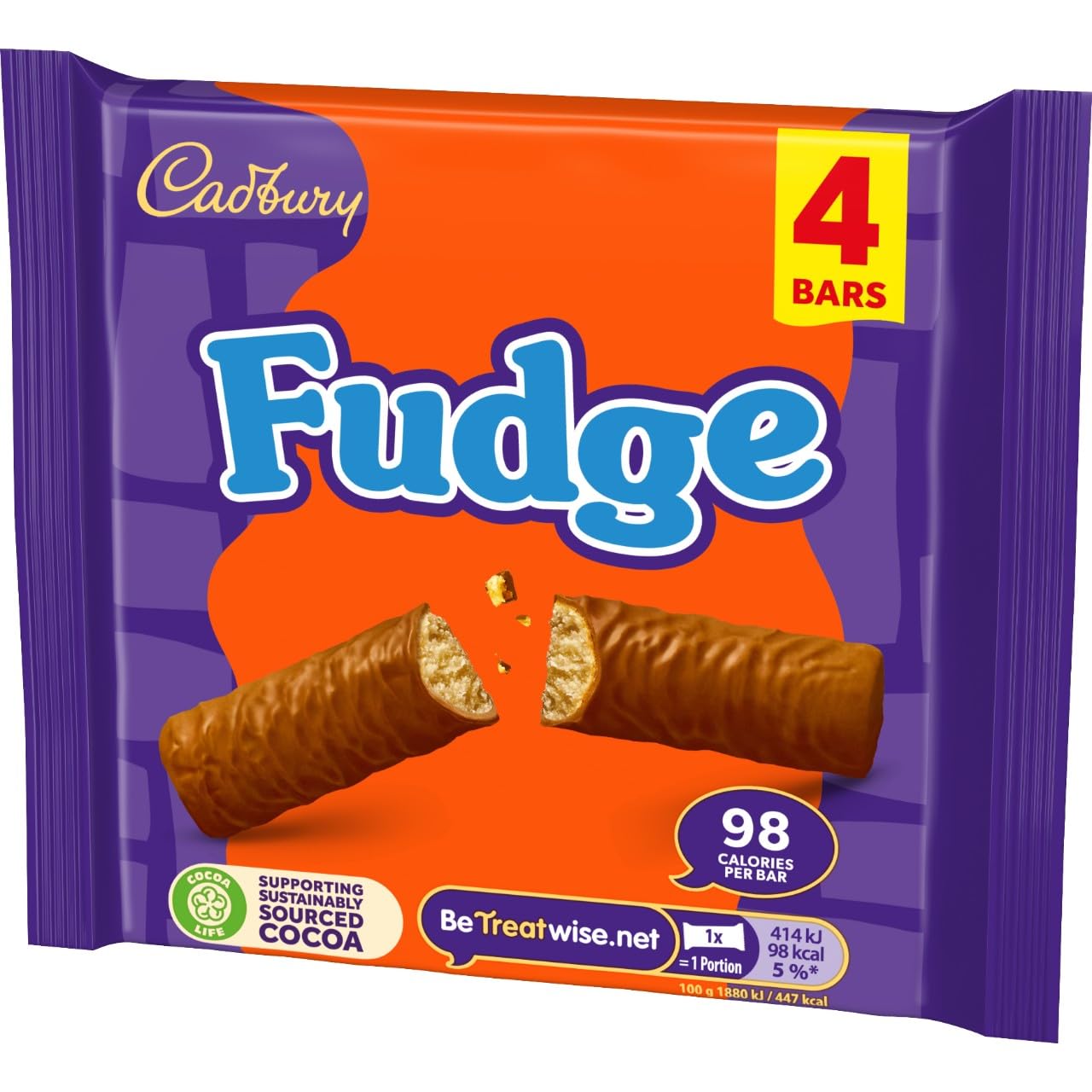 Cadbury Milk Chocolate Fudge Bar, 88 g (Pack of 4) 2