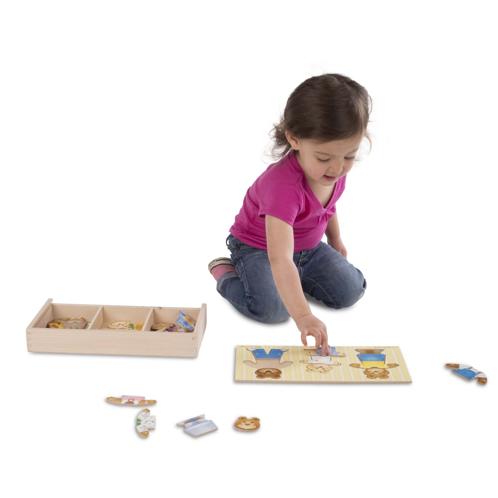 Melissa & Doug Bear Family Dress-Up Puzzle - Wooden Mix-and-Match Playset for Ages 3-6 2