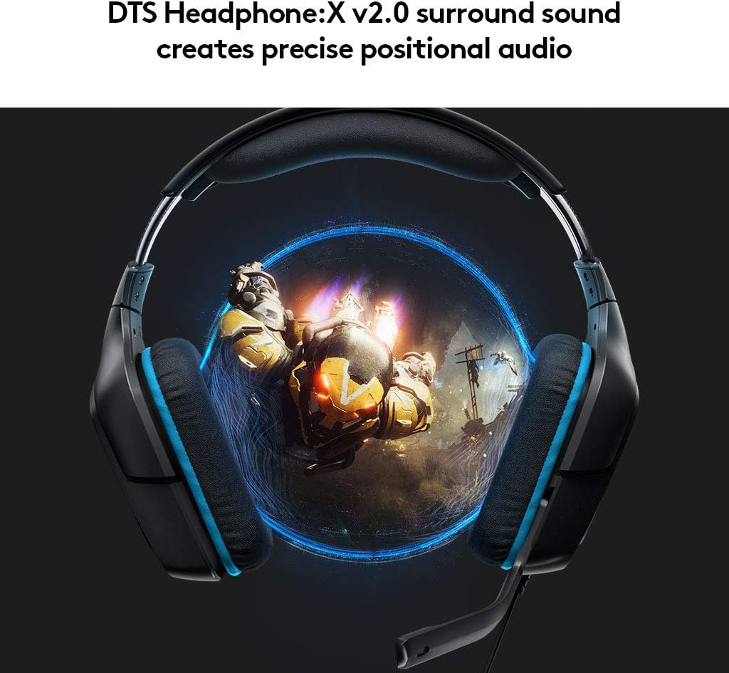 Logitech G432 Wired Gaming Headset with 7.1 Surround Sound, DTS Headphone:X 2.0, 50mm Drivers