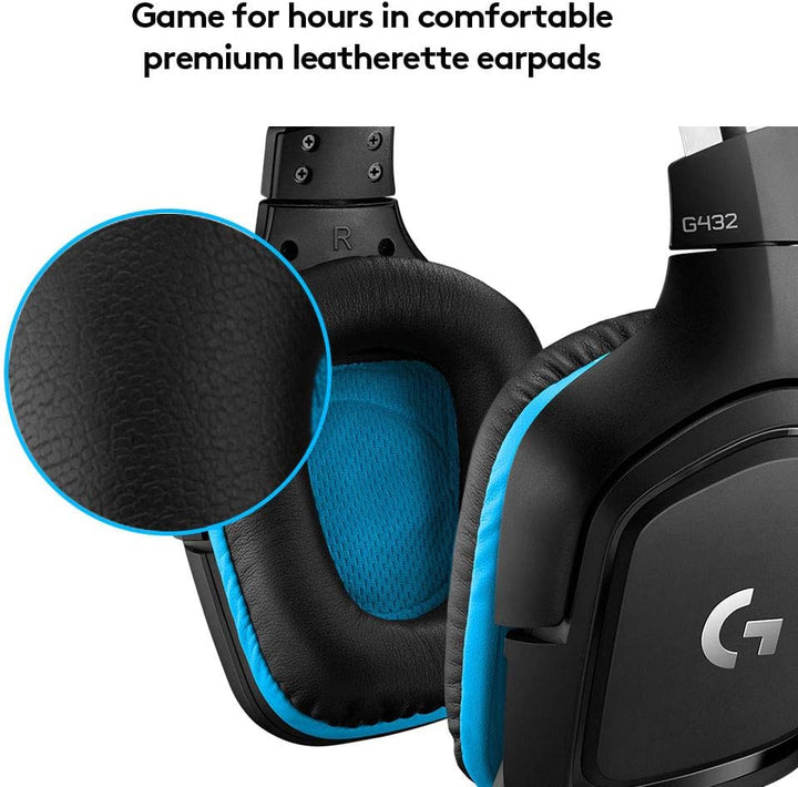 Logitech G432 Wired Gaming Headset with 7.1 Surround Sound, DTS Headphone:X 2.0, 50mm Drivers