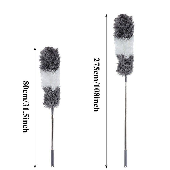 ASelected Extendable Microfiber Duster with 108" Telescoping Stainless Steel Pole
