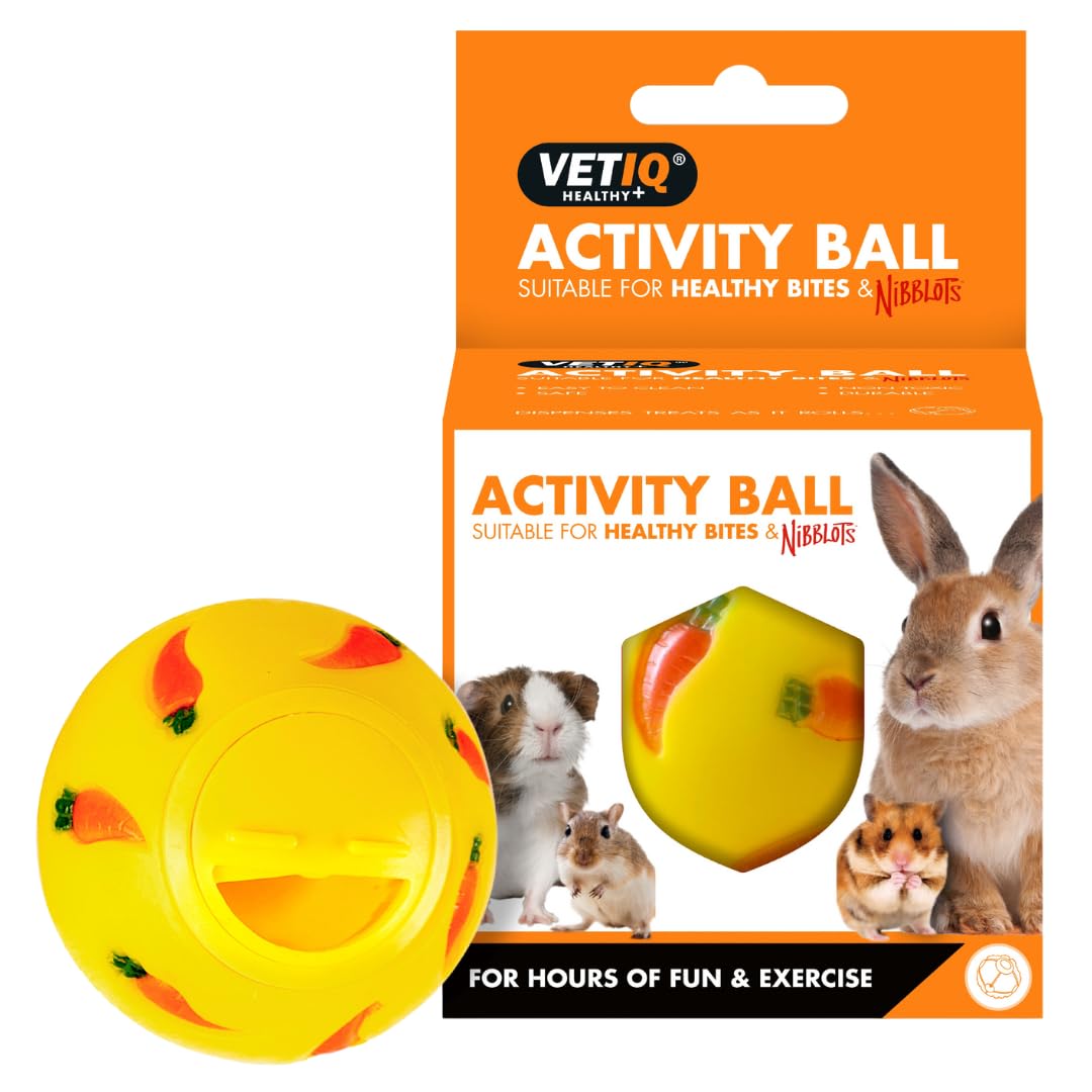 VETIQ Healthy Bites Activity Treat Ball for Small Animals | Boredom Buster Toy | 7cm Diameter