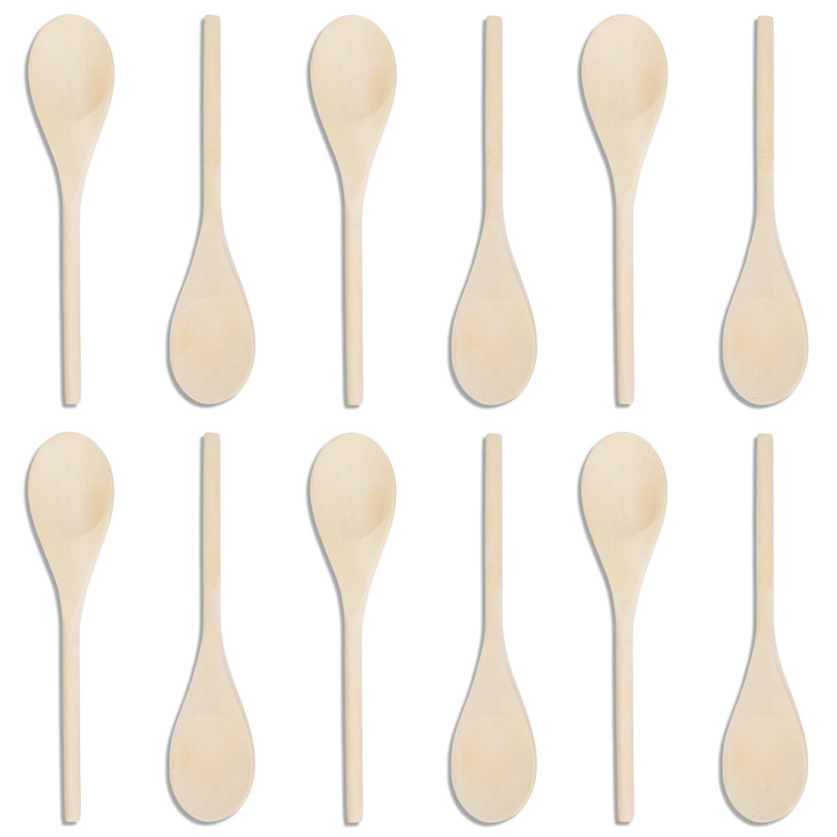 Craftplay Wooden Spoons - Pack of 12 | 23.5cm Length | FSC Beechwood