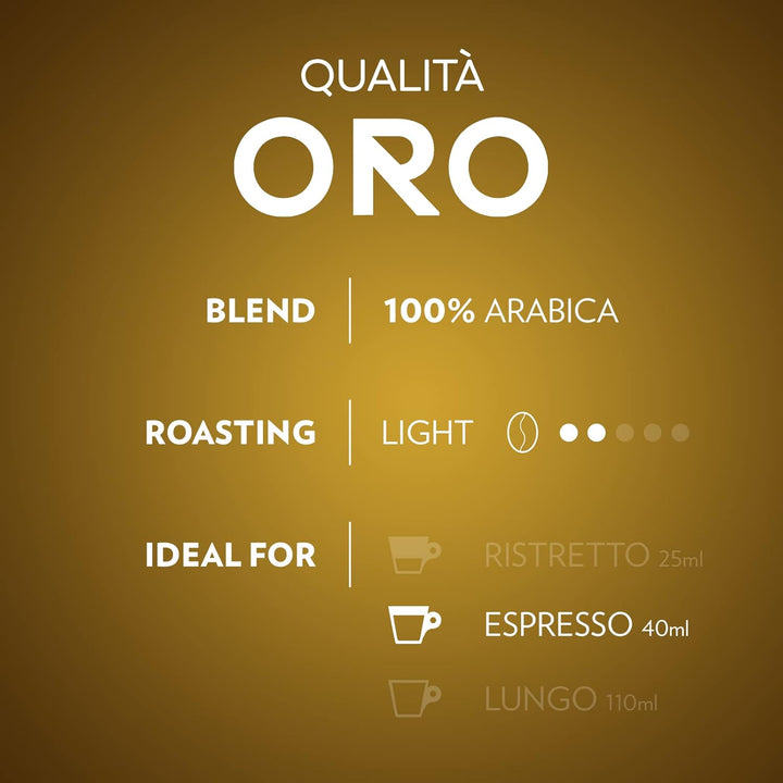 Lavazza Qualità Oro Nespresso Compatible Aluminium Capsules - 100 Pack, Zero CO2 Impact