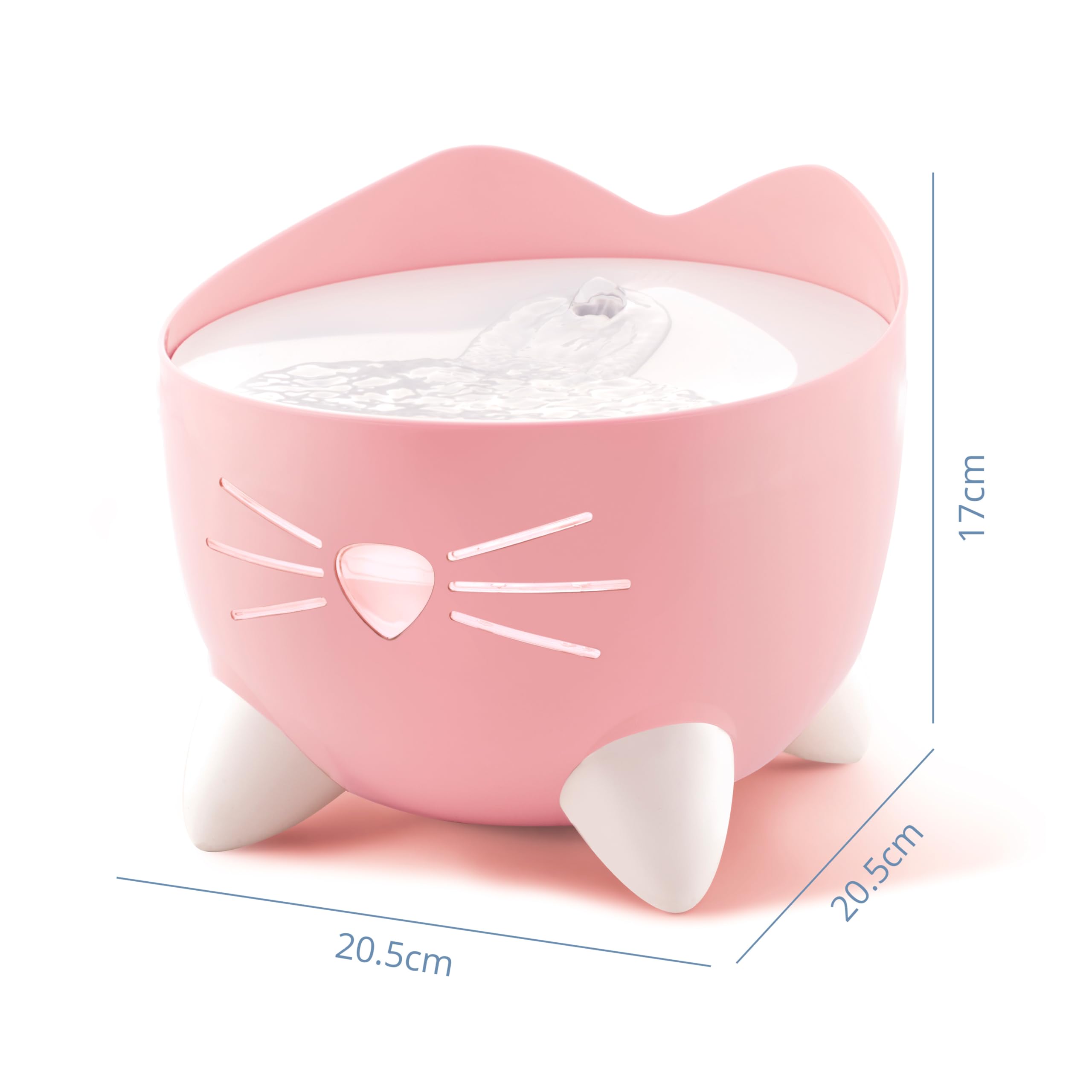 Catit PIXI Cat Drinking Fountain - 2.5 L Capacity | Triple Action Filtration | Low Water Sensor | Pink 3