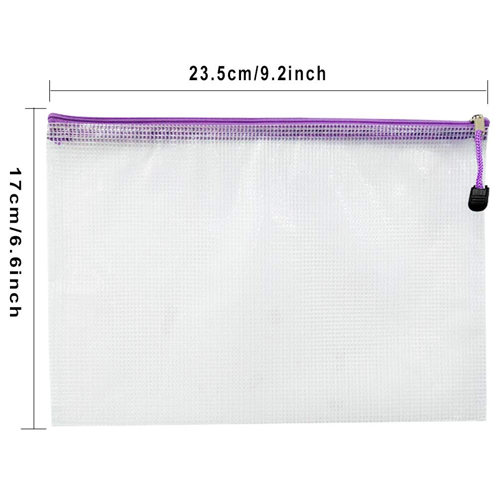 NORTHERN BROTHERS A5 Plastic Wallets - 24 Pcs Coloured Zipper Document Folders | Waterproof PVC 2