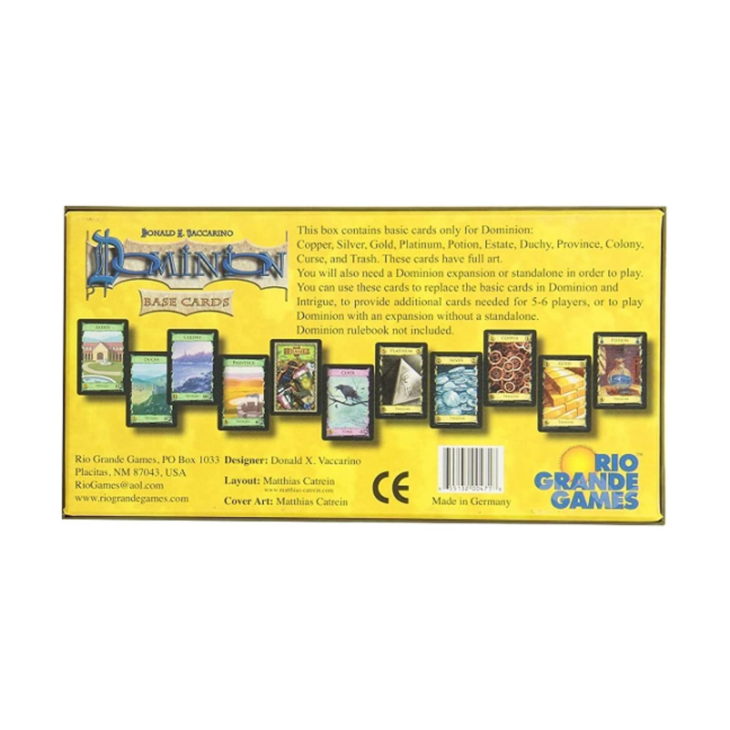 Rio Grande Games Dominion Base Cards Expansion Set – 250 Cards for Deck-Building Gameplay 8