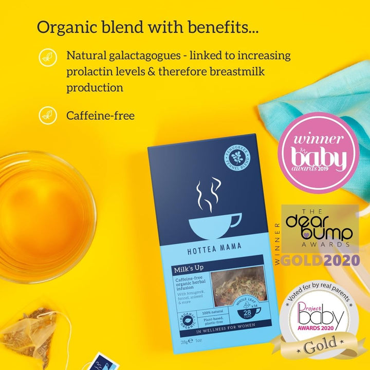 HOTTEA MAMA Milk's Up Organic Breastfeeding Tea for Lactation Support