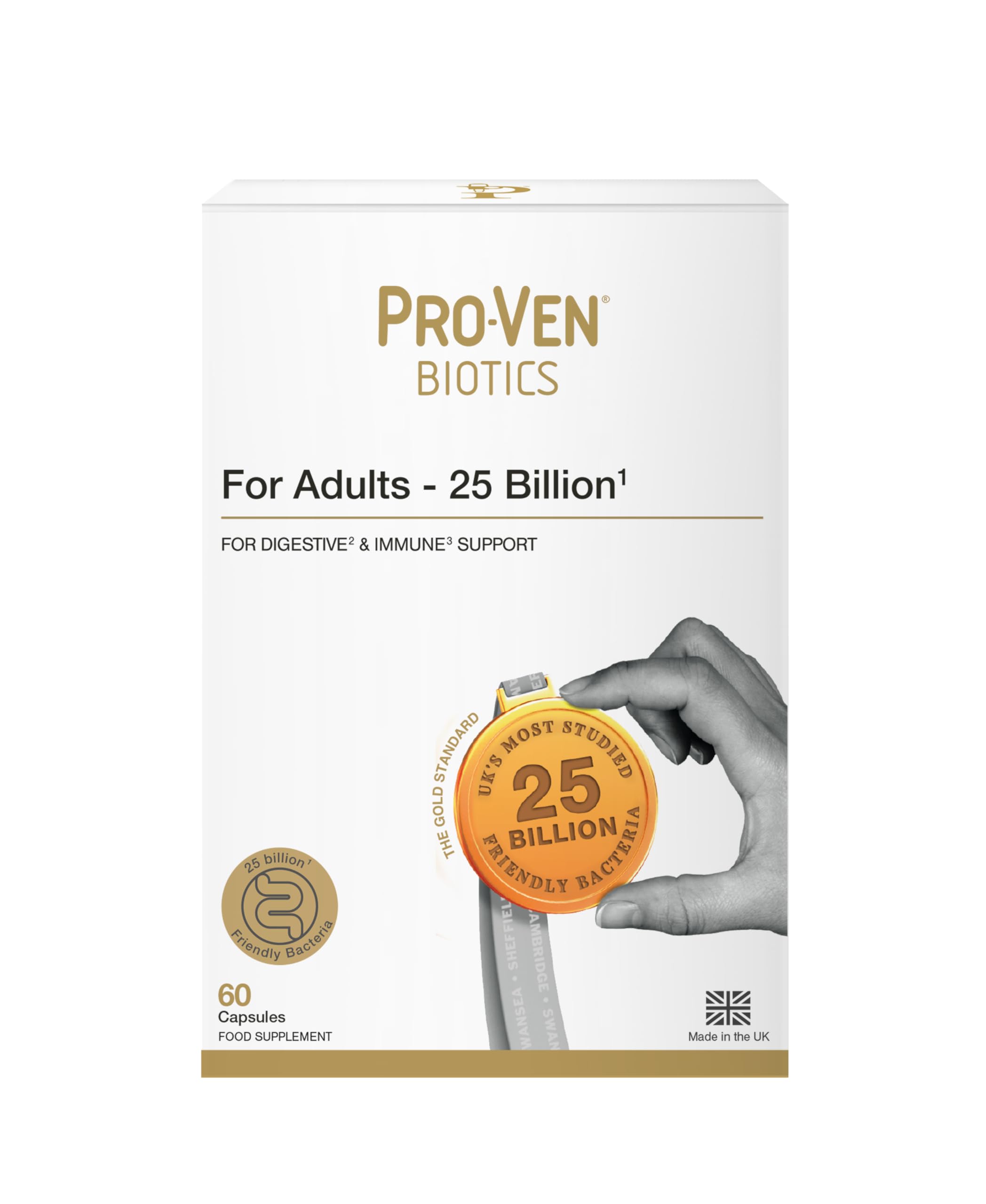 Pro-Ven Digestive Health & Immune Support Probiotic Capsules - 25 Billion CFU | 60 Count 1
