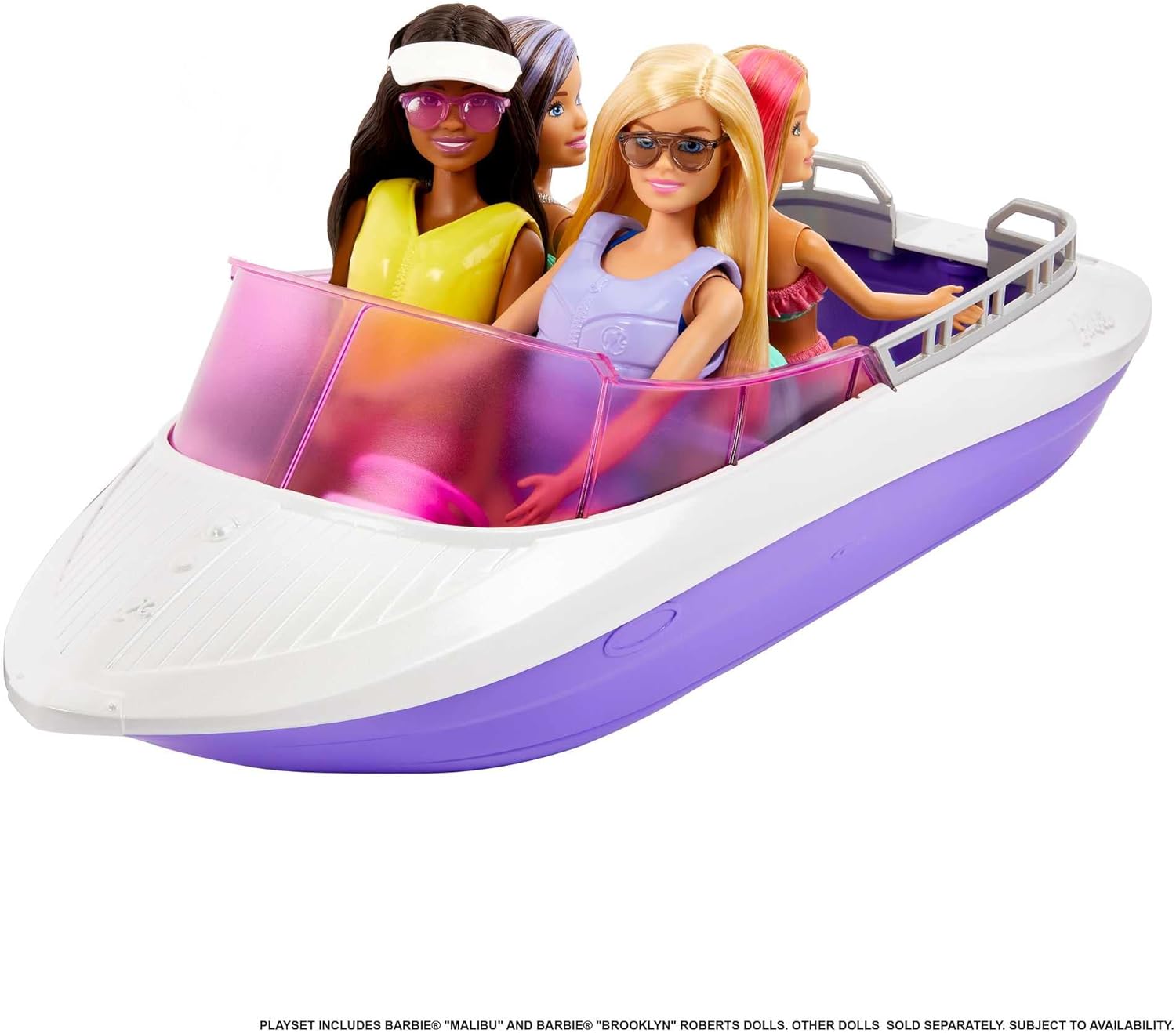 ?Barbie Mermaid Power Playset with 2 Barbie Dolls & 18-inch Floating Boat with S 2