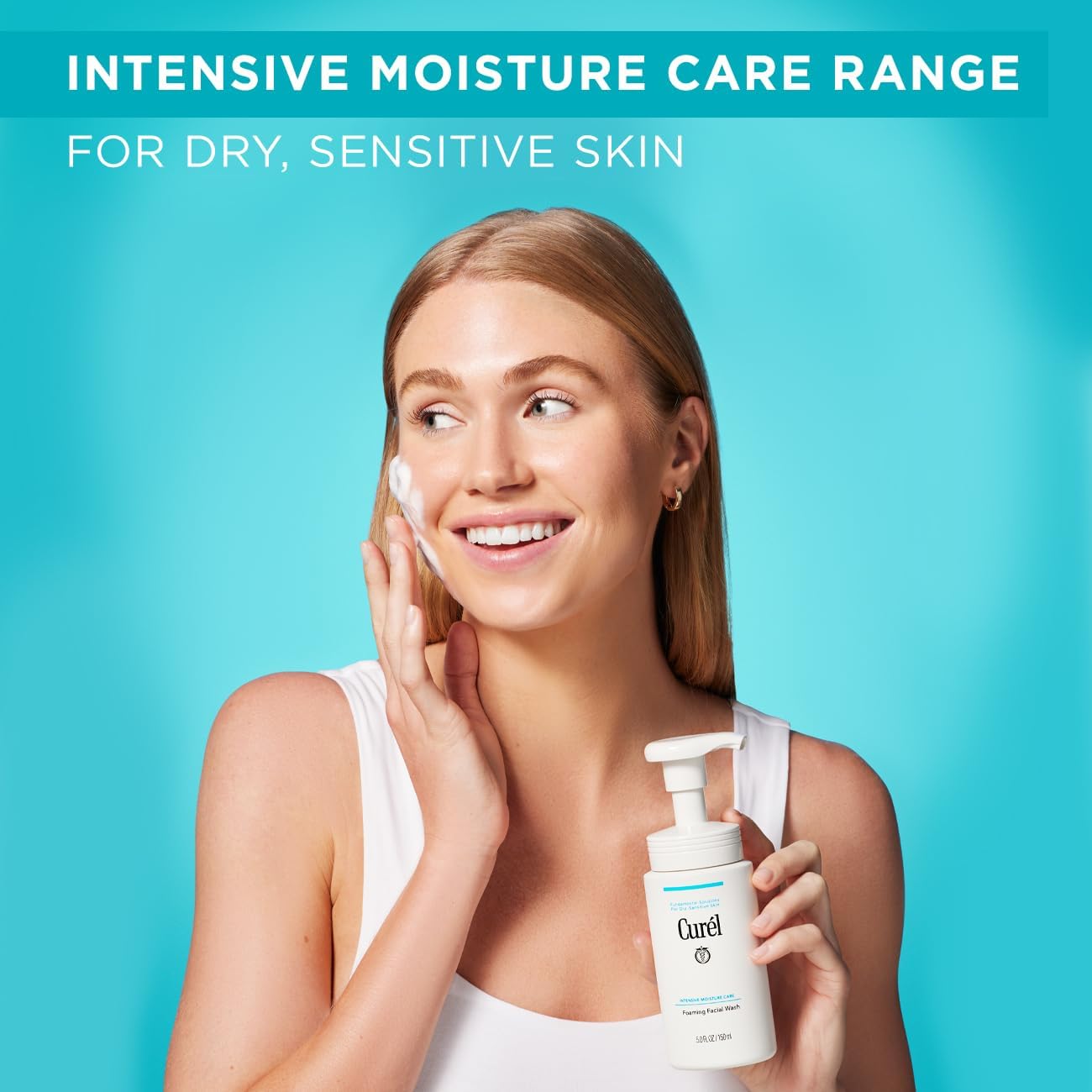 Curel Foaming Facial Wash - Gentle Cleanser for Dry, Sensitive Skin | 150ml