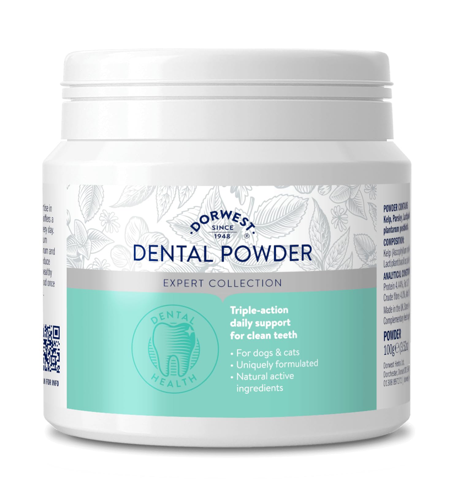 DORWEST HERBS Seaweed Dental Powder for Dogs & Cats - 100g Triple-Action Oral Health Support