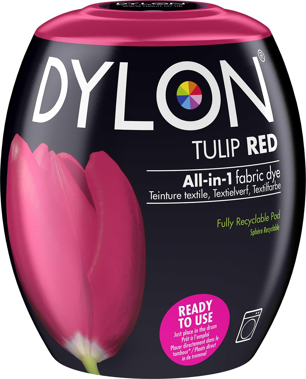 Dylon Washing Machine Fabric Dye Pod - Tulip Red | 350g | For Cotton, Linen & Viscose 1