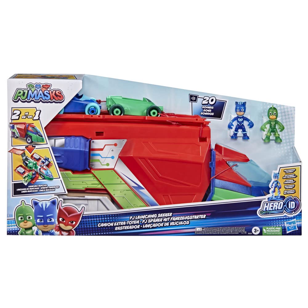 PJ Masks F21215S1 Deluxe Battle HQ Playset - 2-in-1 Vehicle Launcher with Hero ID, Ages 3+ 3