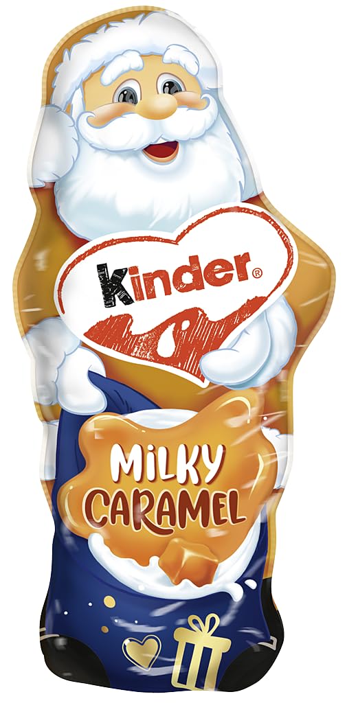 Kinder Caramel Santa Chocolate Gift Figure - 110g Festive Milk Chocolate with Milky Caramel Filling