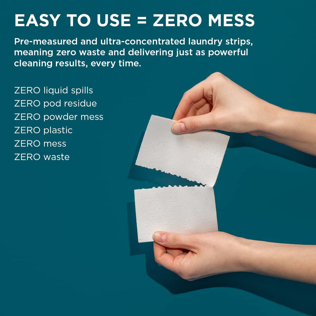 The Lab Co. - TLC Laundry Detergent Strips (64 Loads, Fragrance Free, Plastic-Free)